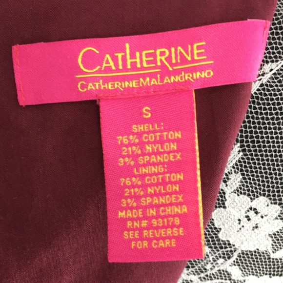 Catherine Malandrino Dark Red‎ Bell Sleeve Blouse Womens Small Zip Back - Picture 7 of 11